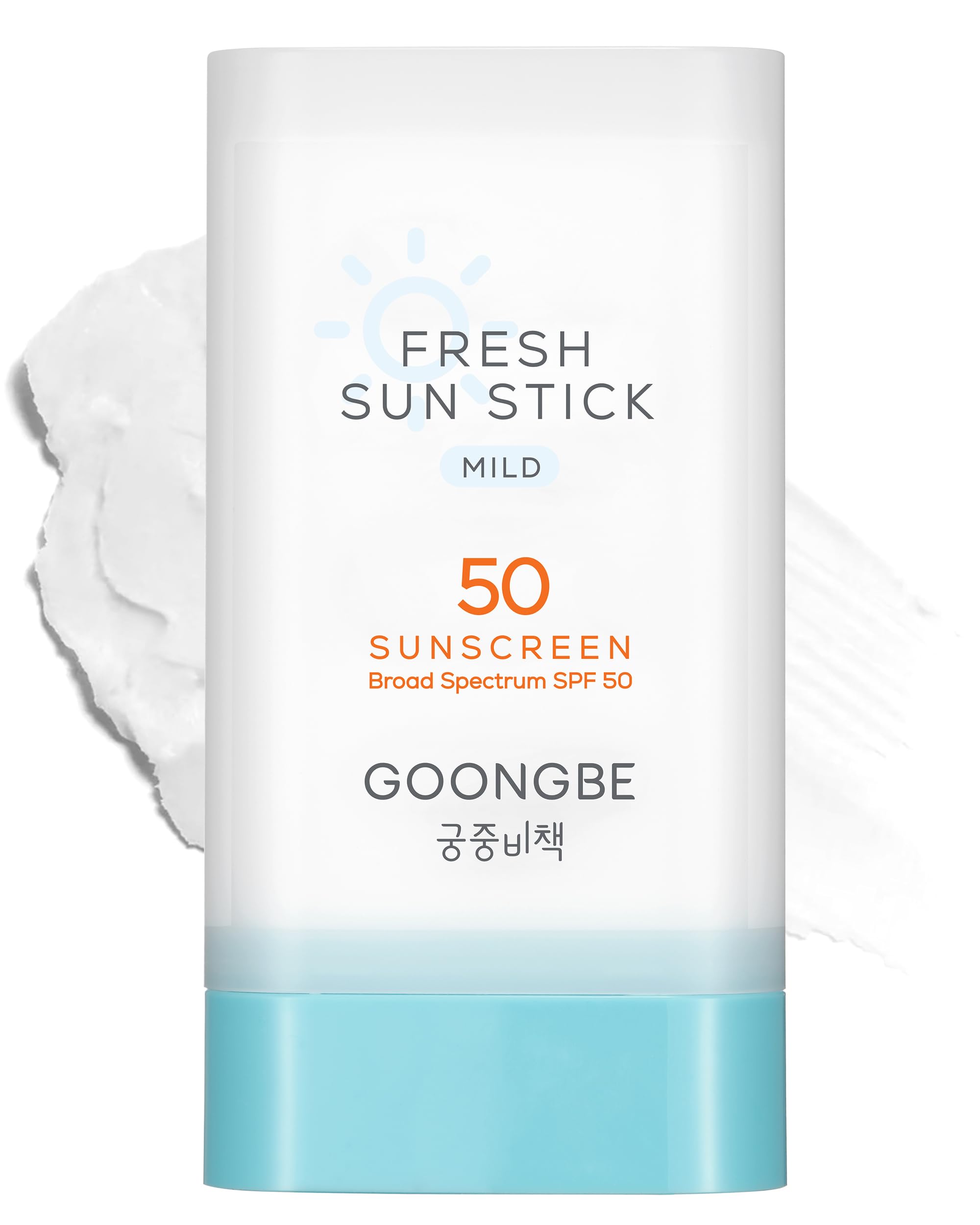 GOONGBE Fresh Sun Stick packaging, compact travel-friendly sunscreen for all ages.