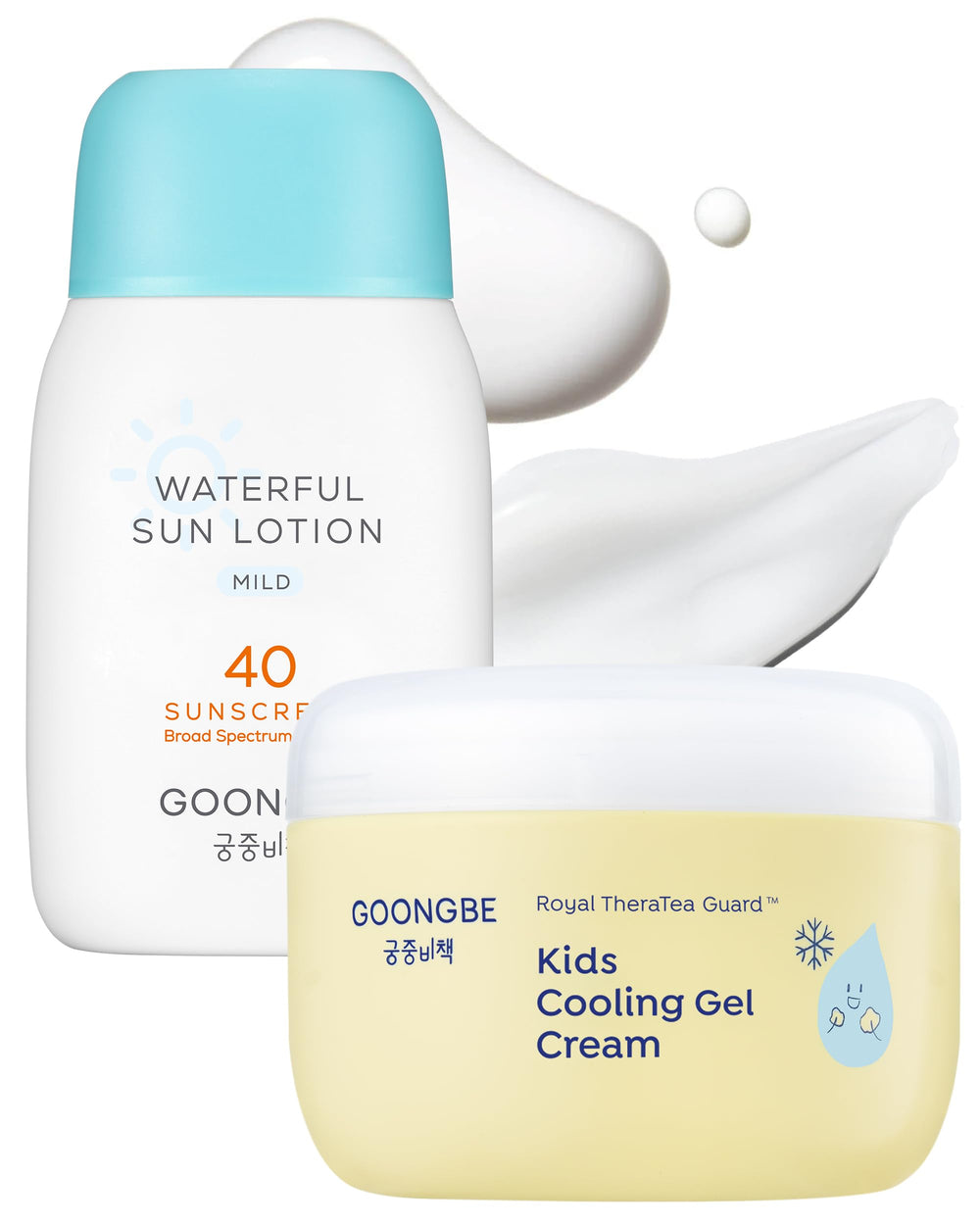 GOONGBE Kids Sun Lotion SPF40 bottle demonstrates mineral protection for sensitive skin