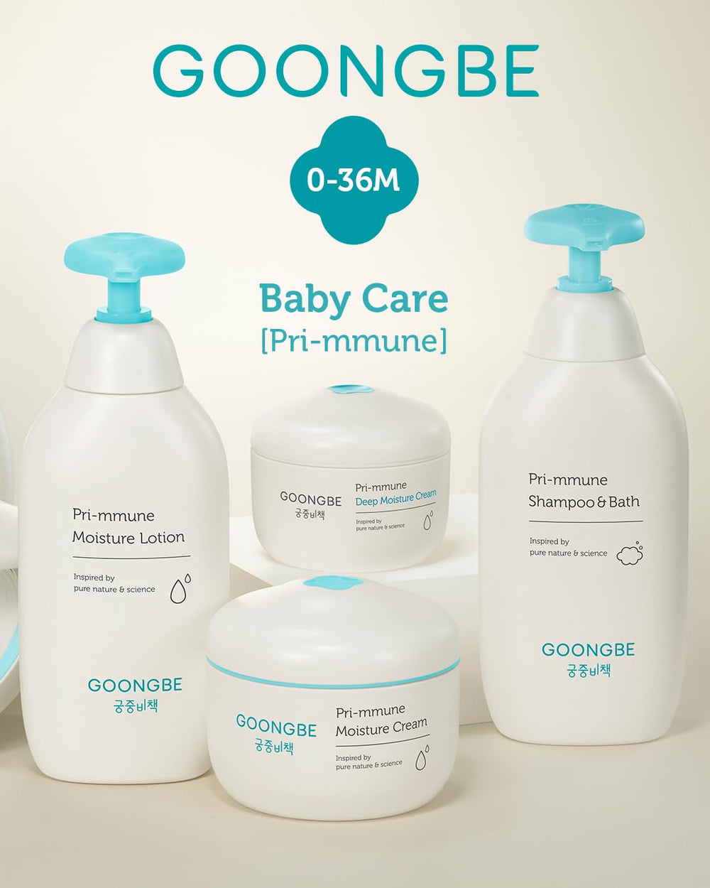 GOONGBE Pri-mmune happy-baby-after-bath conveys comfort and calm after cleansing.