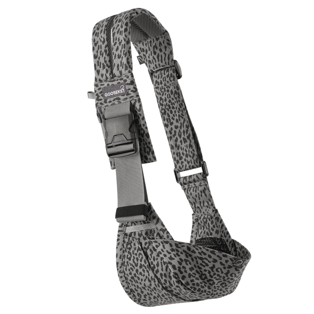 Gooseket 365 toddler carrier worn front for close bonding and safety.