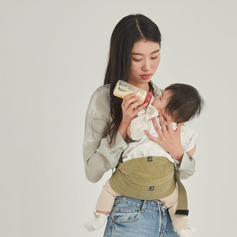 Gooseket 365 toddler carrier khaki supports ages 6–12 months for close bonding