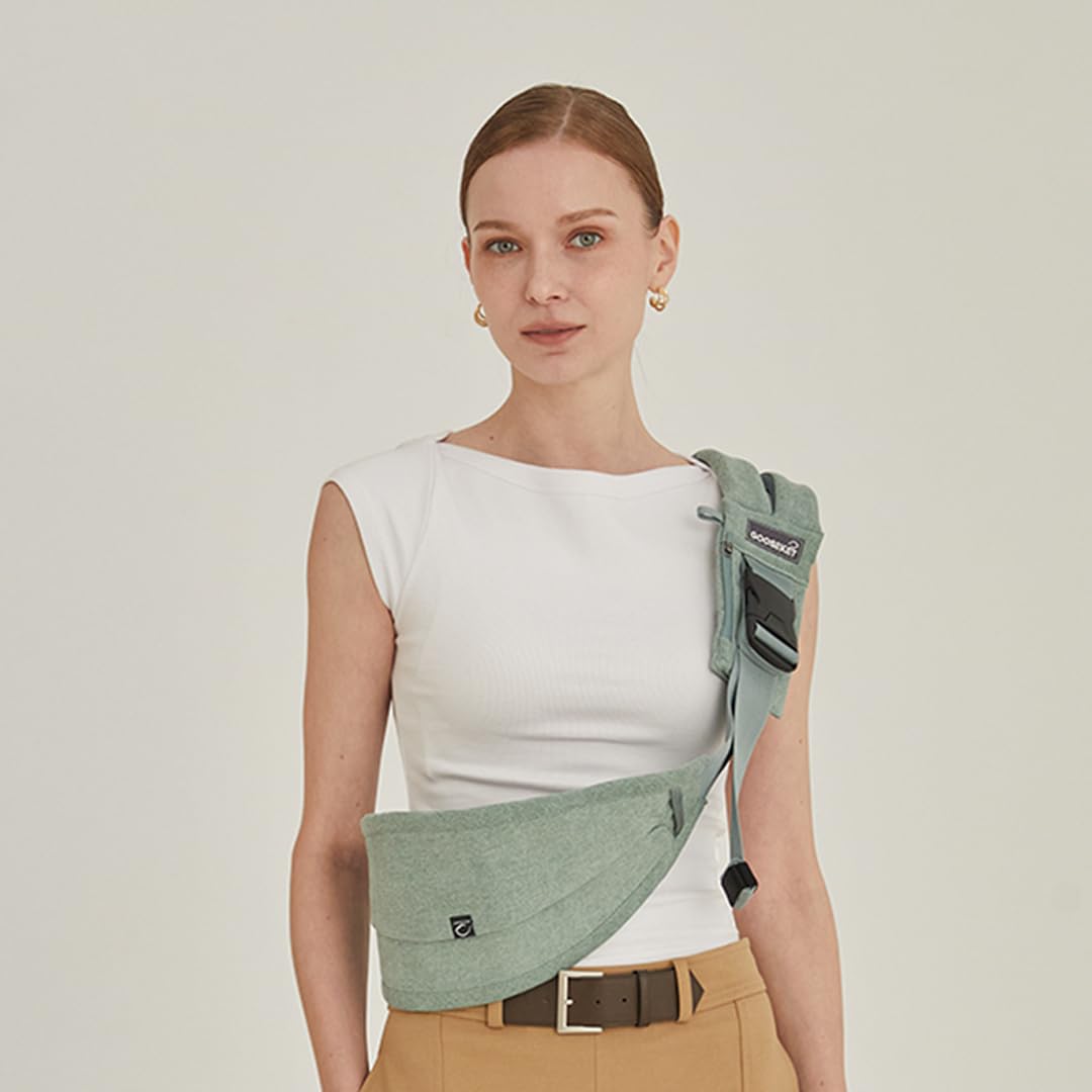 GOOSEKET 365 toddler carrier mint in-use with parent and child encourages bonding