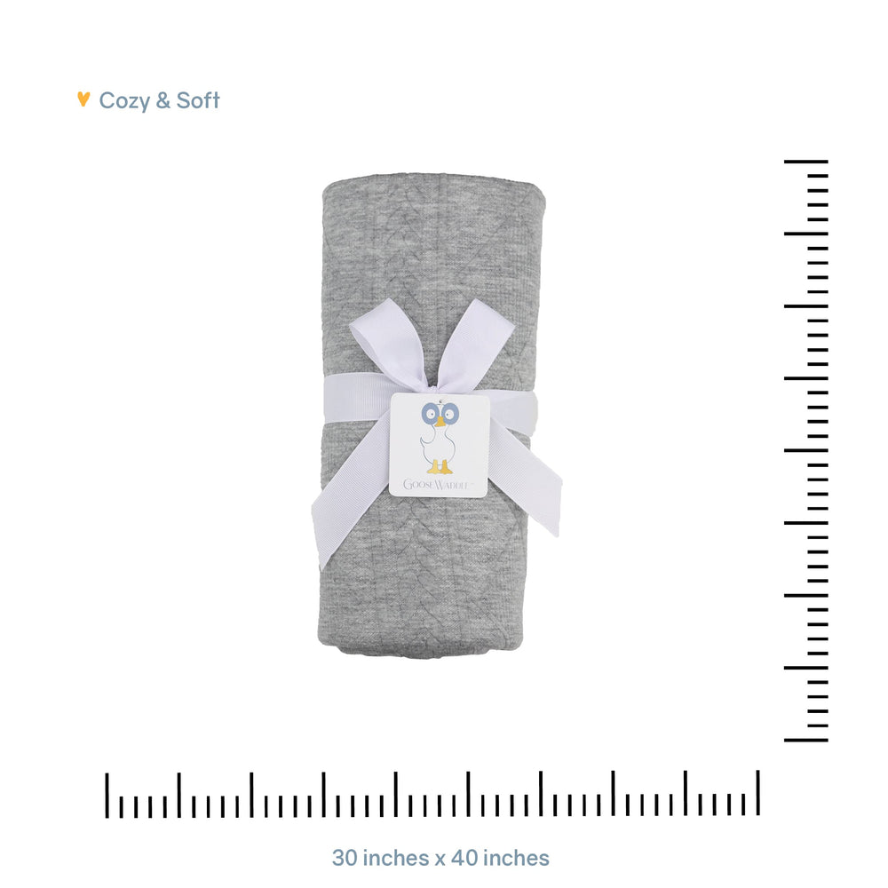 GooseWaddle Luxury Knit Baby Blanket in nursery setup for nap-time and lounging.