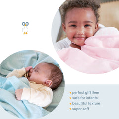 GooseWaddle Luxury Knit Baby Blanket lavender hue enhances cozy nursery ambiance.
