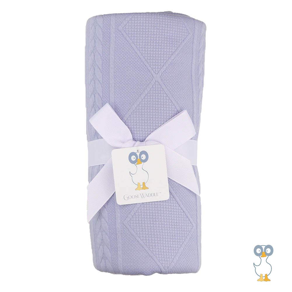 GooseWaddle Luxury Knit Baby Blanket soft fiber closeup highlights plush warmth for infants.