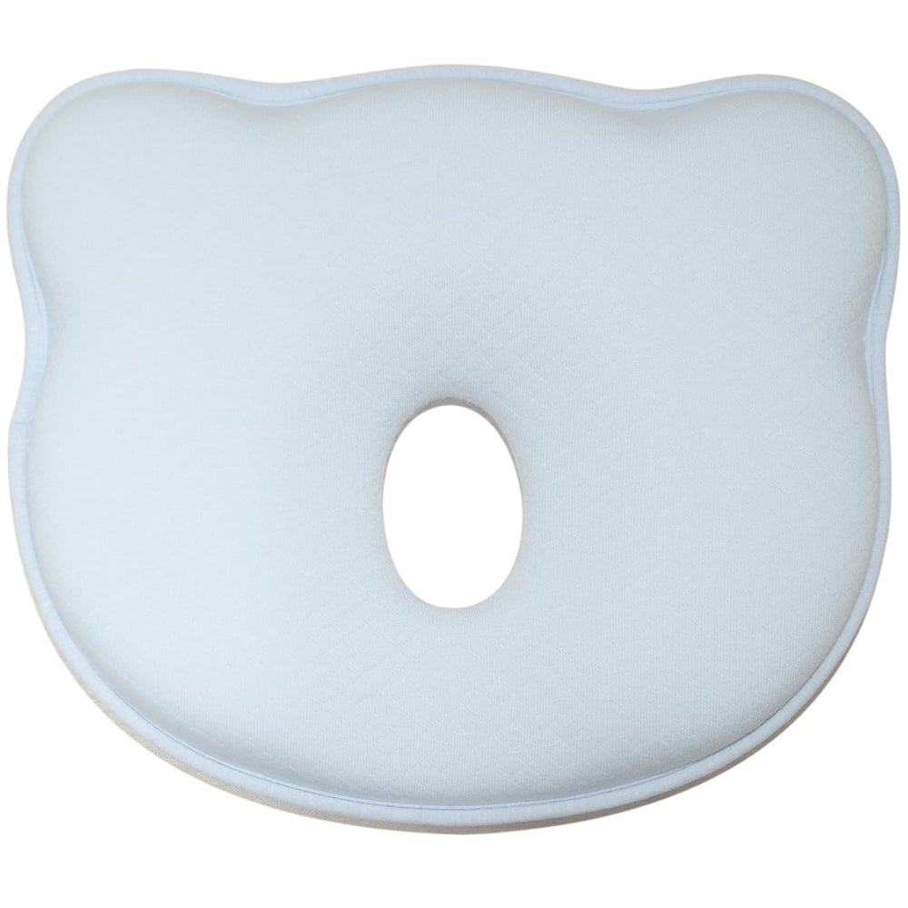 Gooyule memory foam pillow blue cover close-up showing neck support and breathable comfort