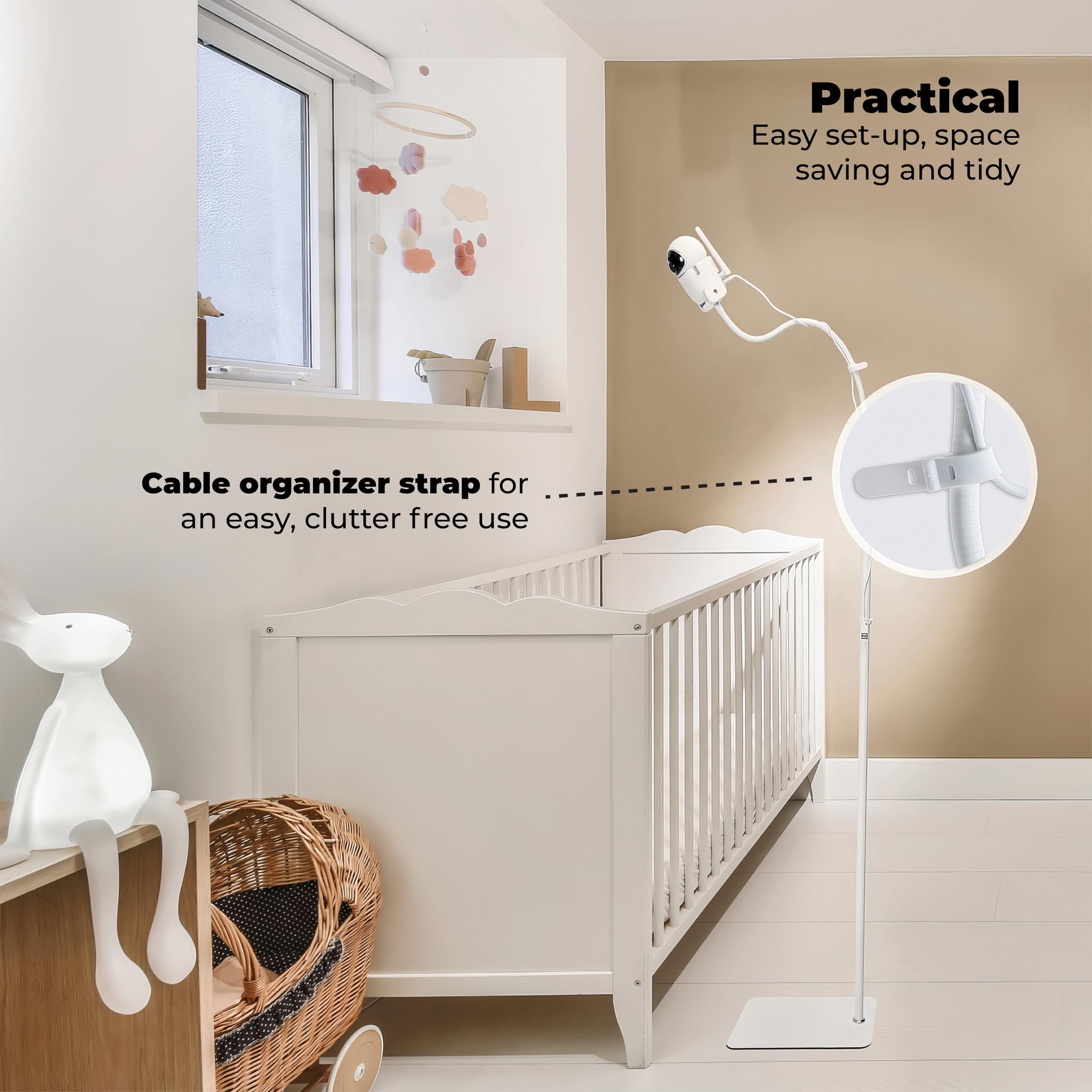 Goozie tool-free assembly makes setup quick and easy between rooms