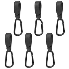 Go Pal stroller hook with adjustable strap provides secure hands-free use on handlebars.