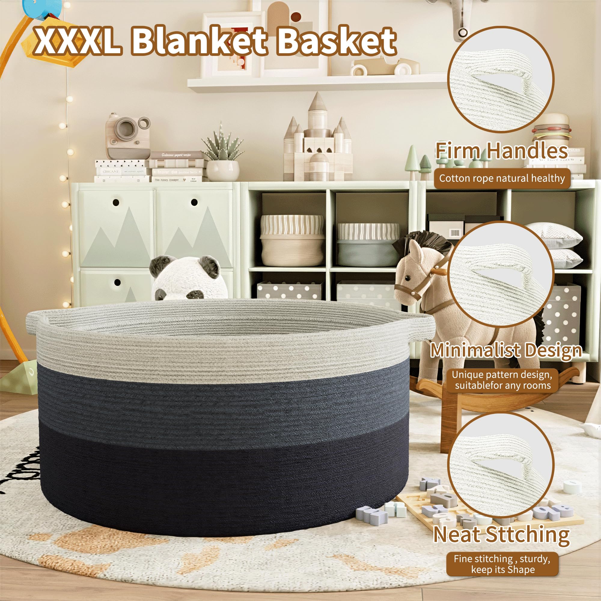 GOPAS 125L baby toy storage basket in kids' room for clutter-free play