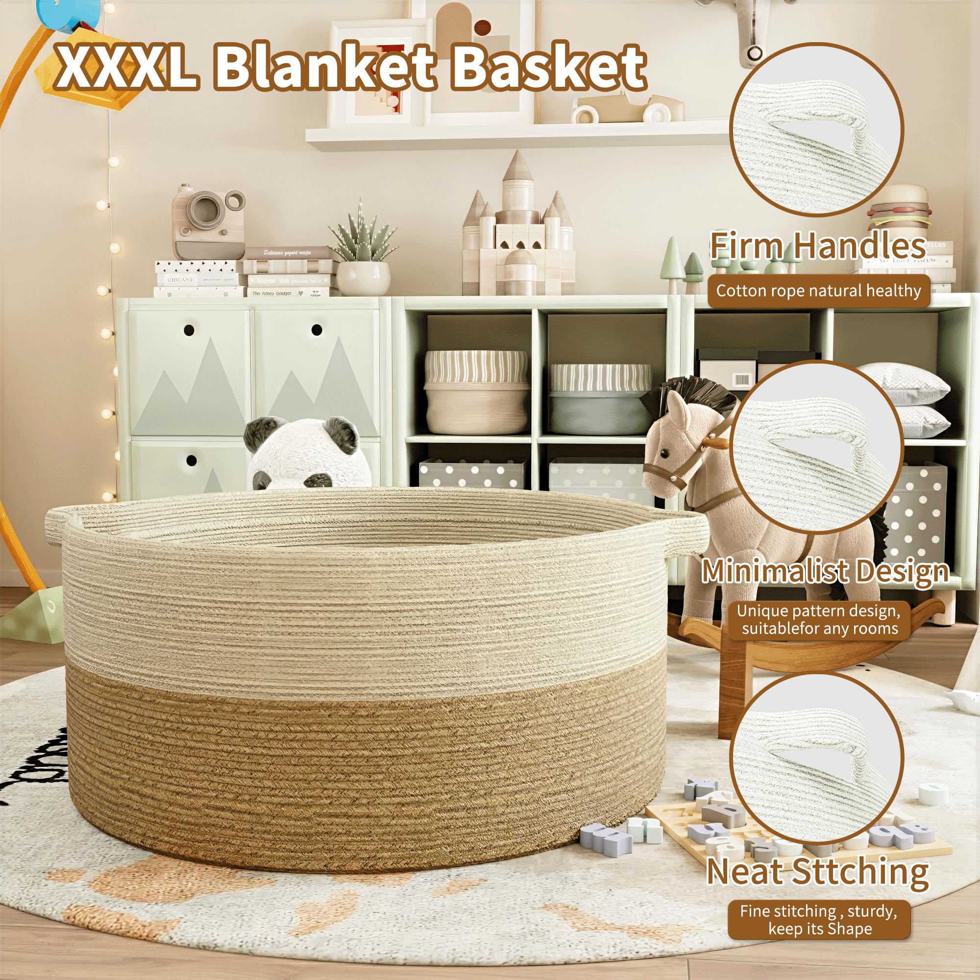 GOPAS 125L blanket basket in laundry setup ready for clothes or towels.