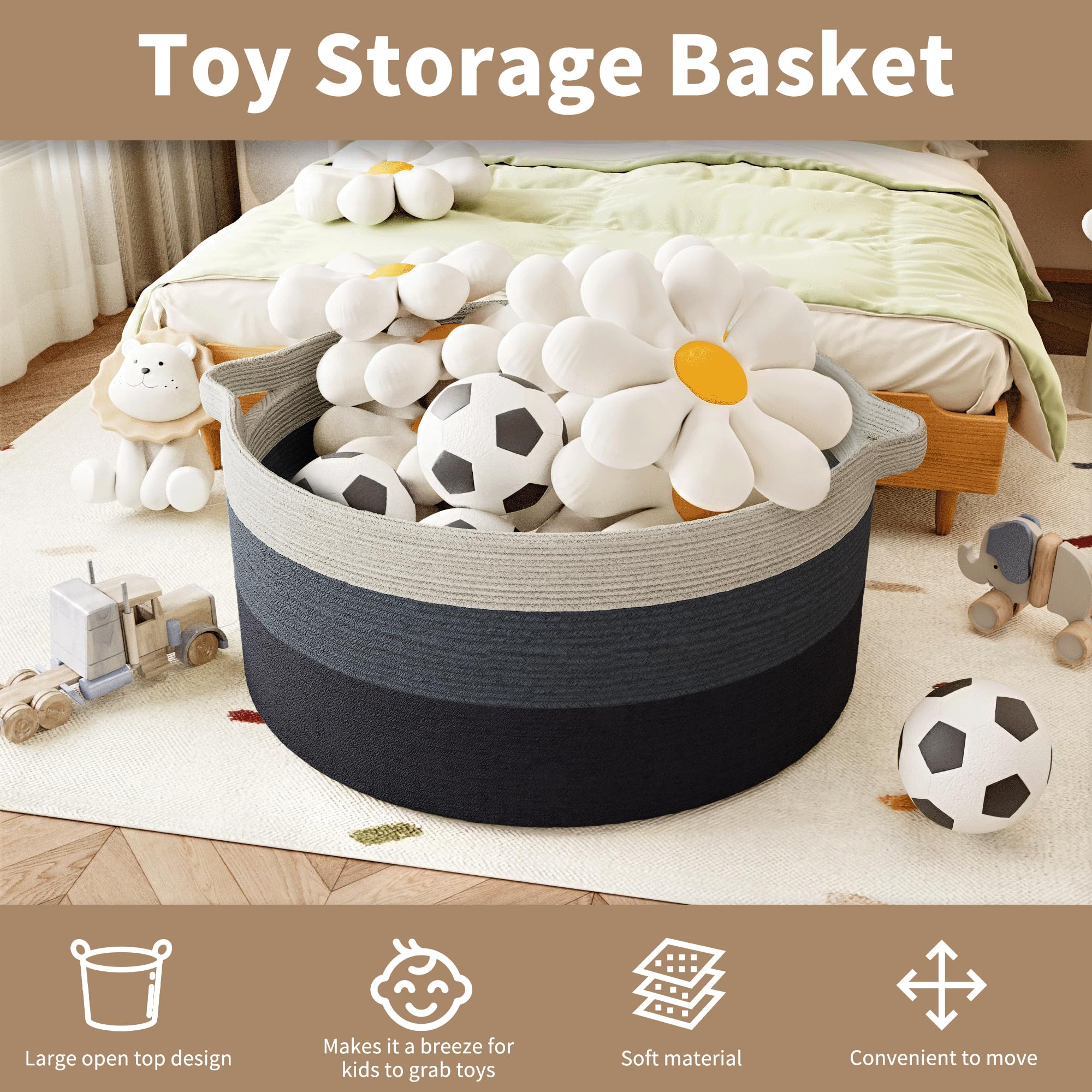 GOPAS 125L gradual blue basket complements home decor while organizing textiles