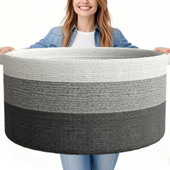 GOPAS 125L blanket basket gray folded for compact storage.