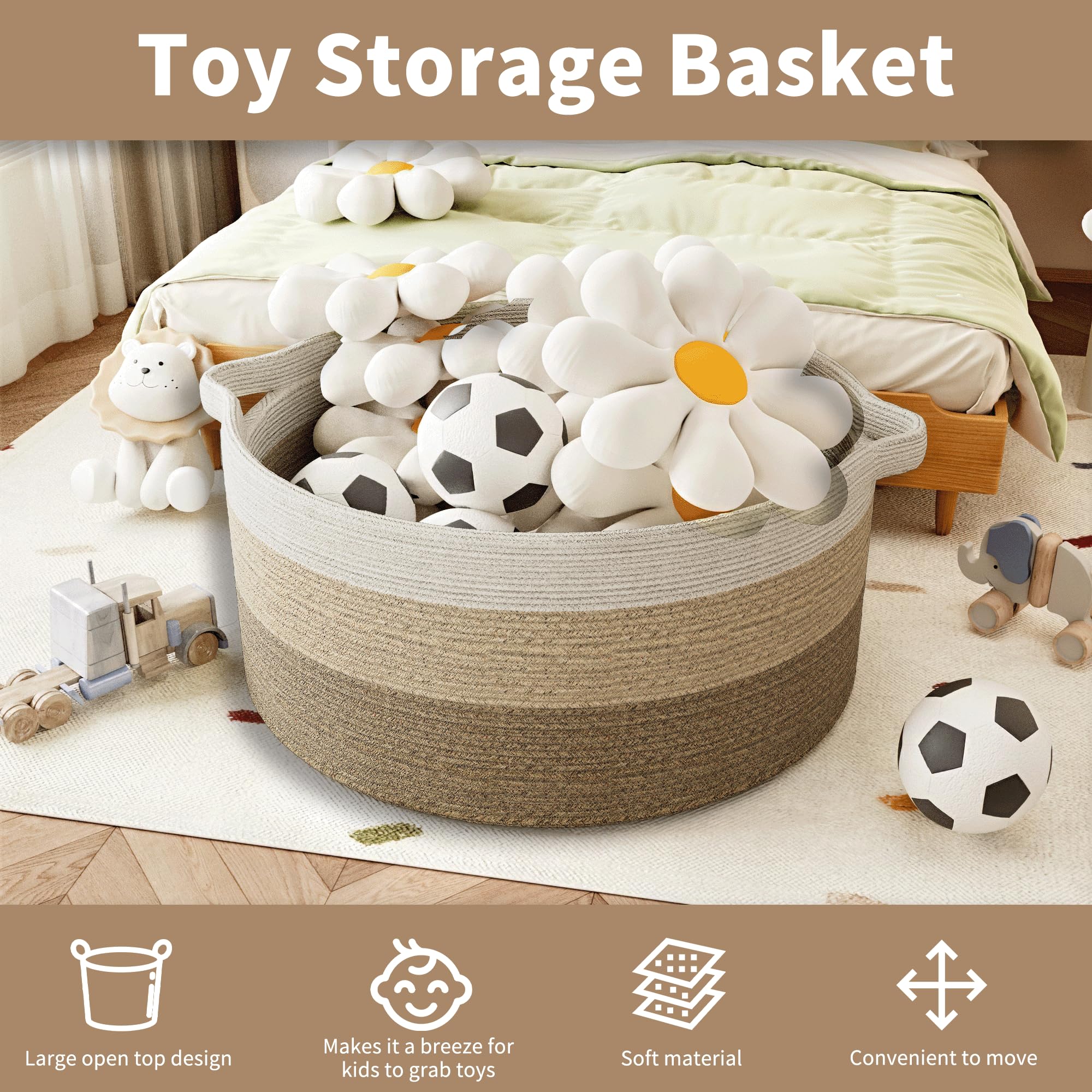 GOPAS 125L blanket basket in laundry setting shows machine-washable convenience.