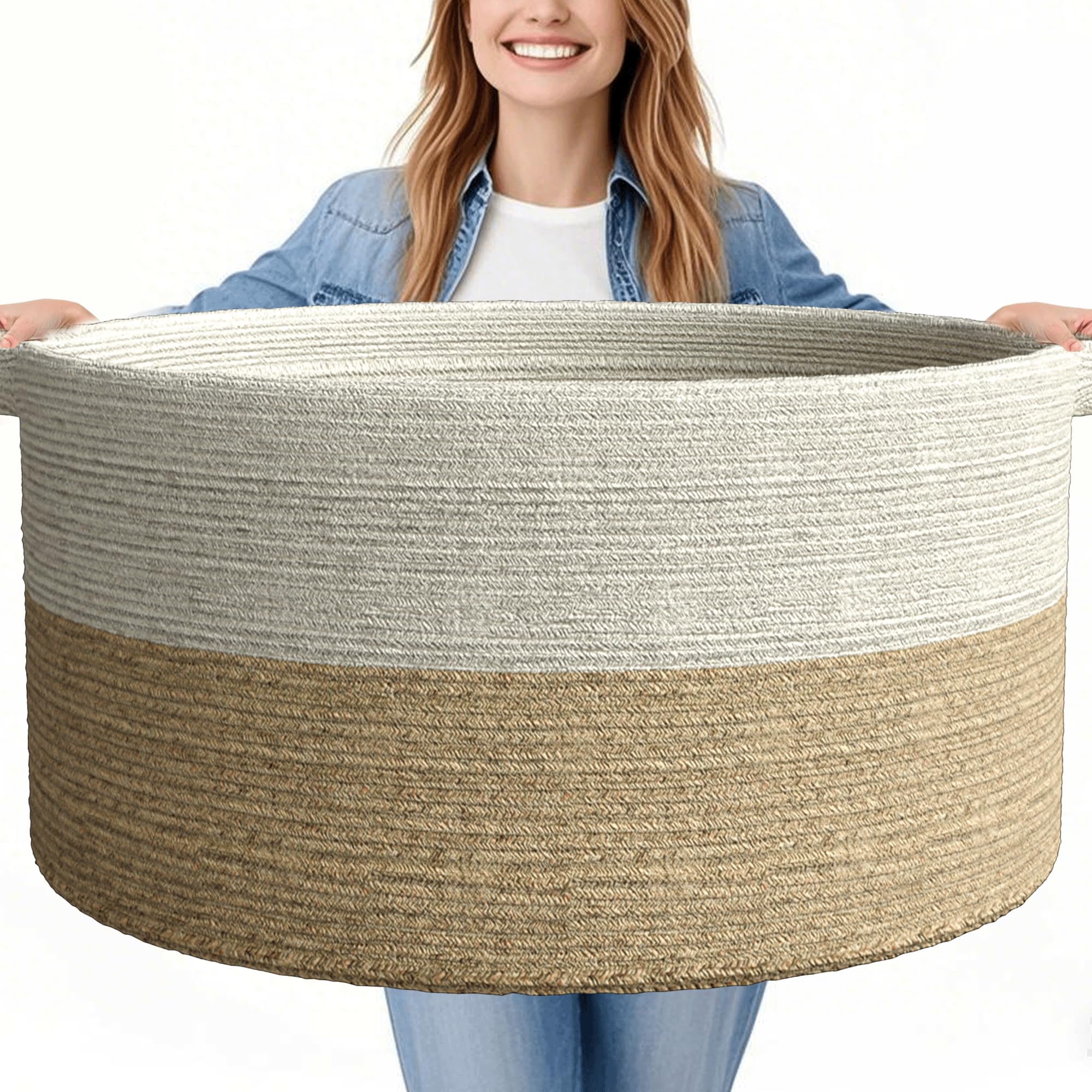 GOPAS 125L extra-large blanket basket outer view highlighting generous storage