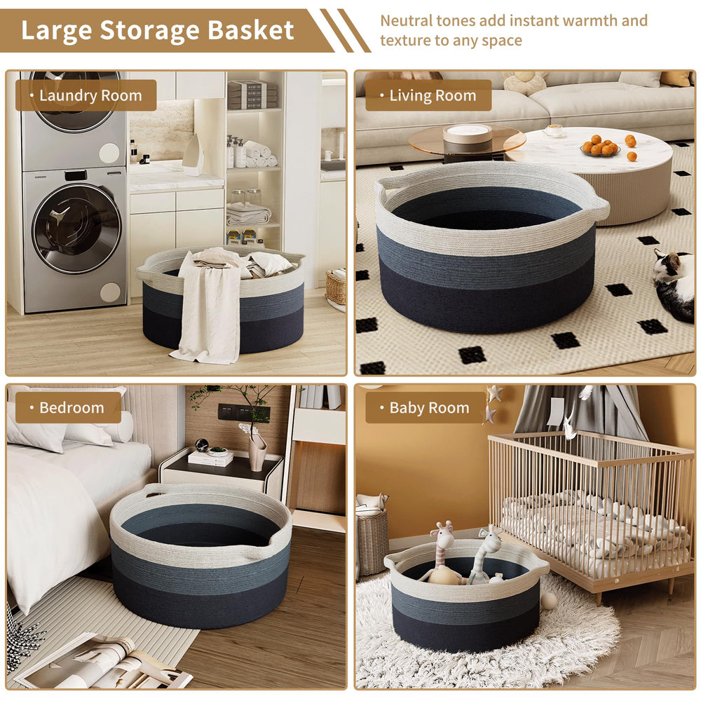 GOPAS 125L living room setup with basket for organized storage and style