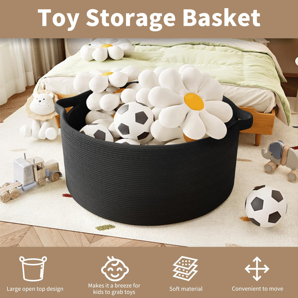 GOPAS blanket basket close-up stitching highlights durable construction