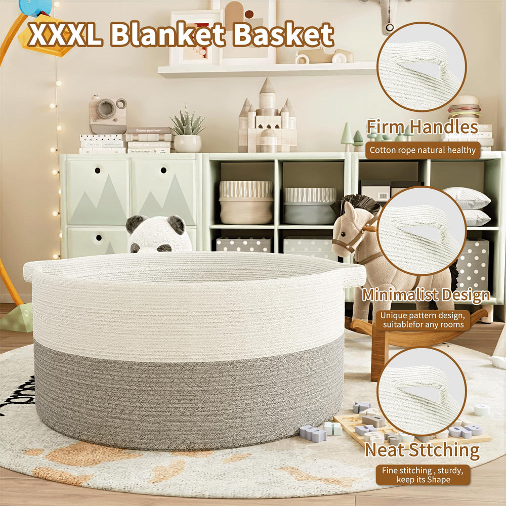 GOPAS cotton rope basket close-up emphasizes soft, child-safe material and durable structure.