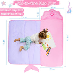 GOPHRALOVE Mermaid Nap Mat soft blanket provides warmth during rest time.