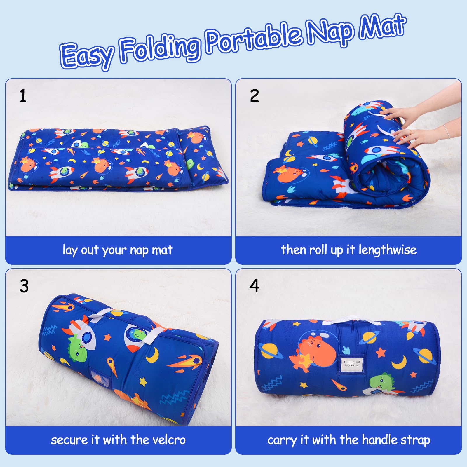 GOPHRALOVE nap mat features dinosaur design appealing to kids during daycare.