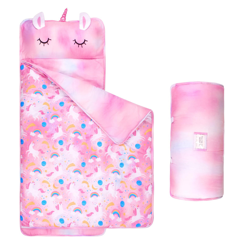 GOPHRALOVE Dream Unicorns nap mat roll design enables quick daycare transport
