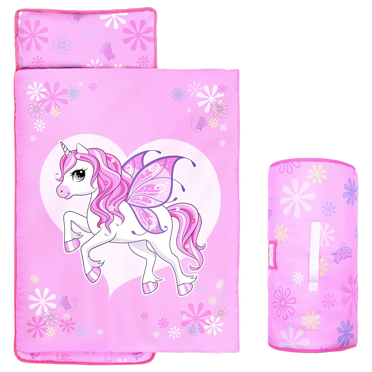 GOPHRALOVE Unicorns Nap Mat with removable pillow for easy cleaning and comfort.