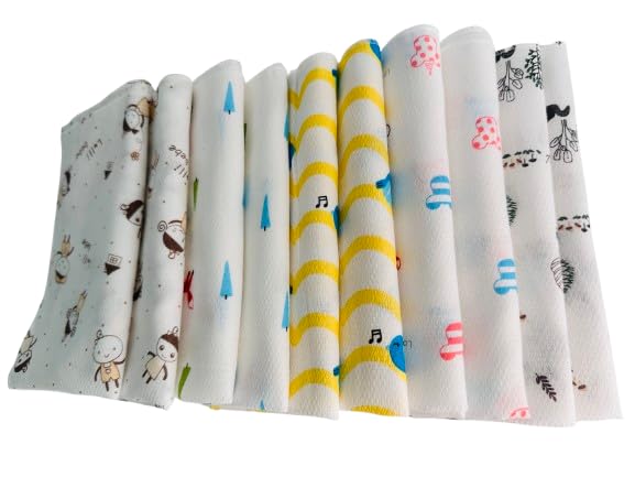 gosari baby handkerchiefs 14x14 pack close-up, ultra-soft cotton touch for sensitive skin
