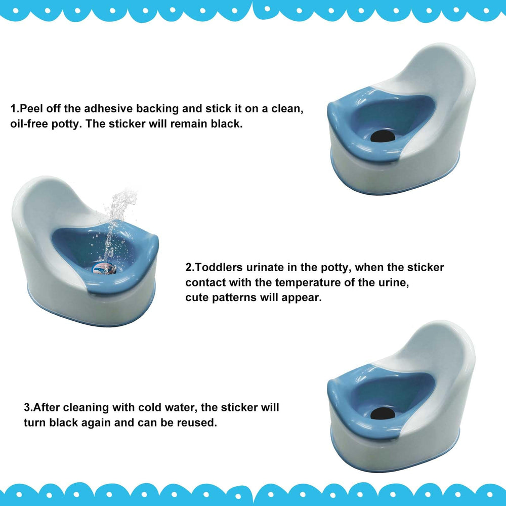 Gosknor color-changing toilet target activates with heat for fun training.