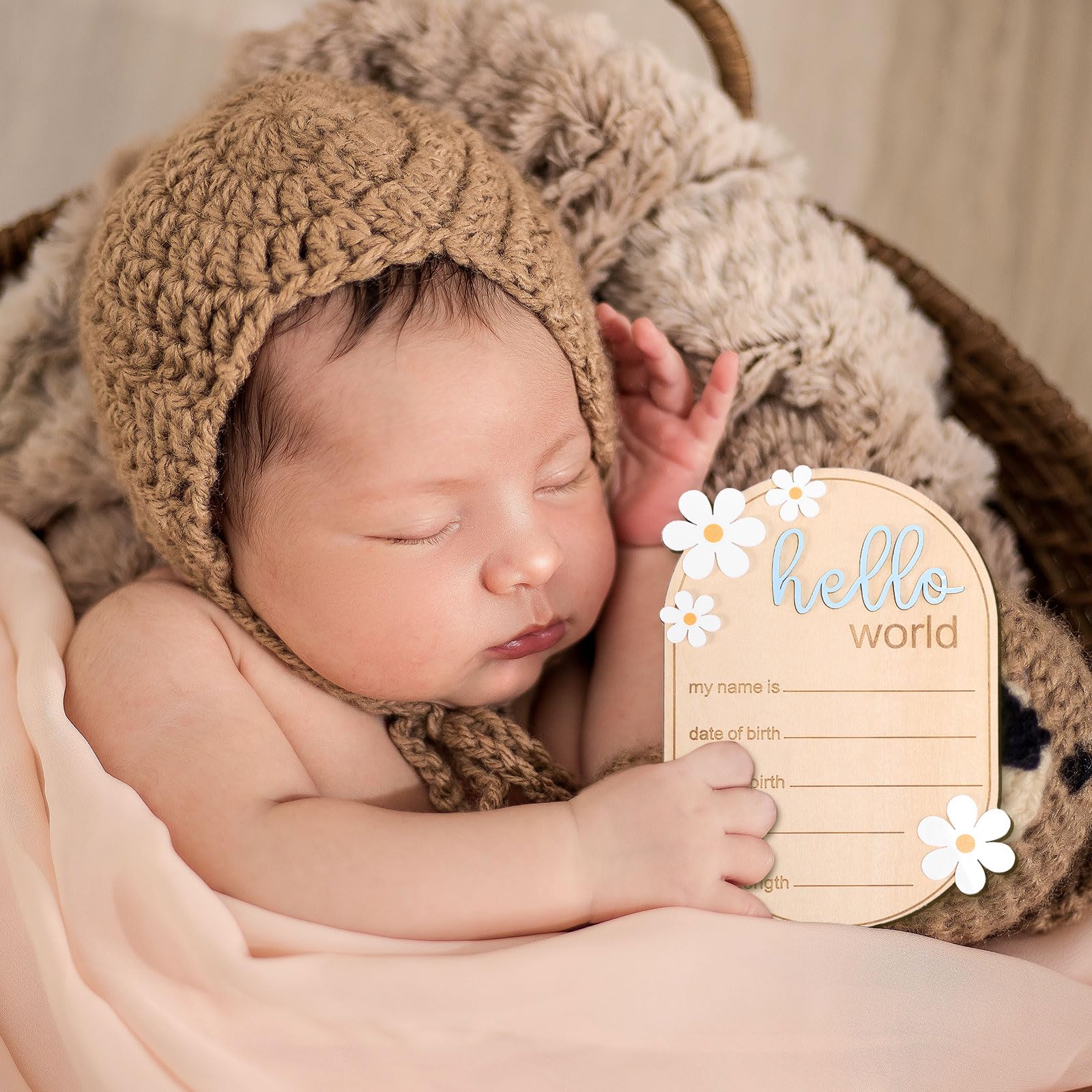 Gosknor blue letter birth sign provides versatile decor and personalized milestone keepsake.