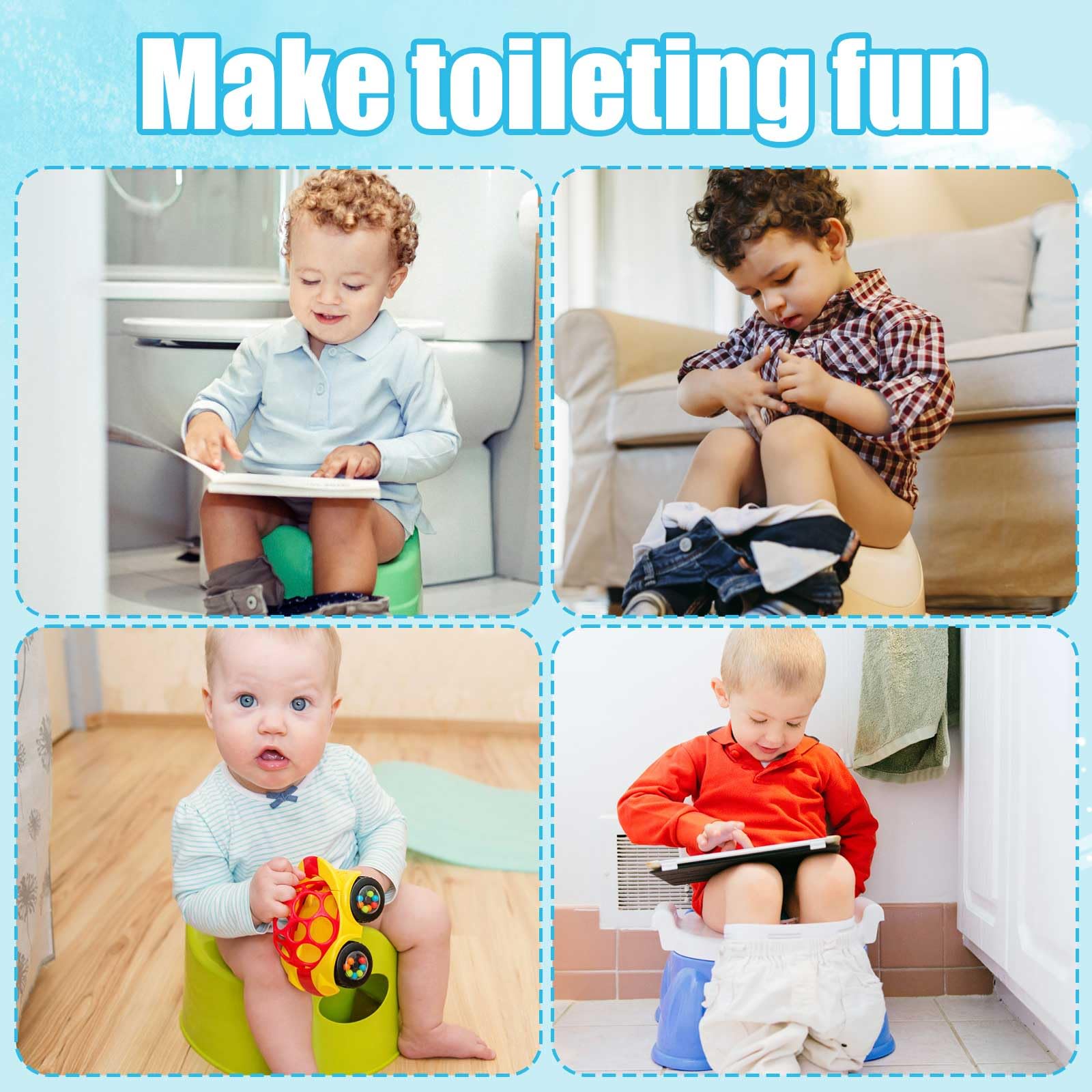 Gosknor potty sticker packaging helps store and gift sets.