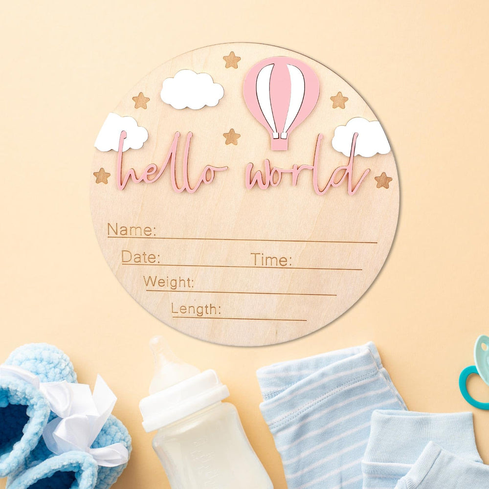 Gosknor Wooden Baby Announcement Sign Name Plaque helps capture birth details for memories.