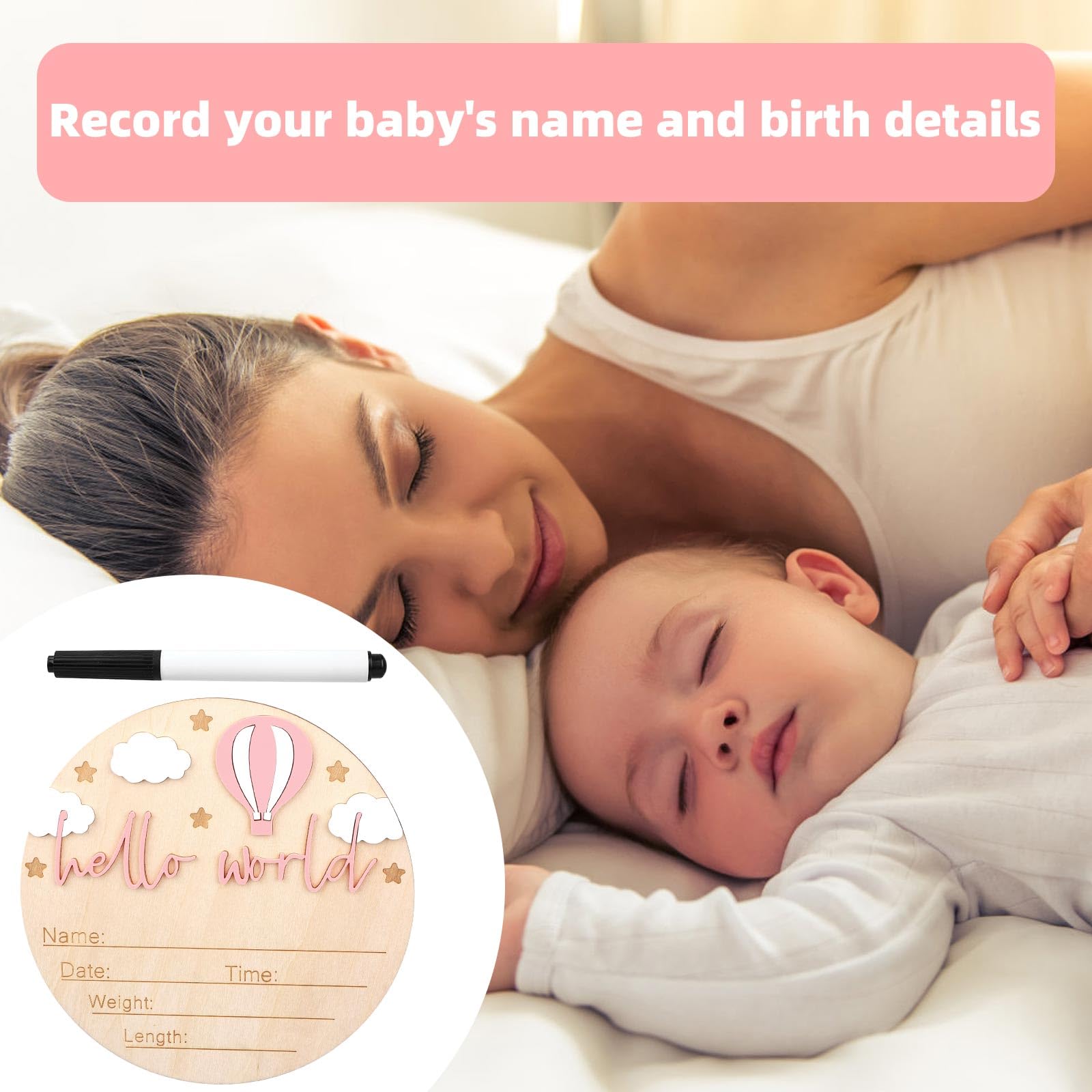 Gosknor Wooden Baby Announcement Sign Premium Wood Construction ensures a durable, smooth-edged nursery piece.