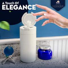 Gosnold Wipes Dispenser Cream dimensions highlight size for compact storage.
