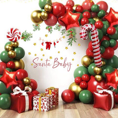 Gostman Santa Baby sign decal showcases the Santa theme for gender reveals.