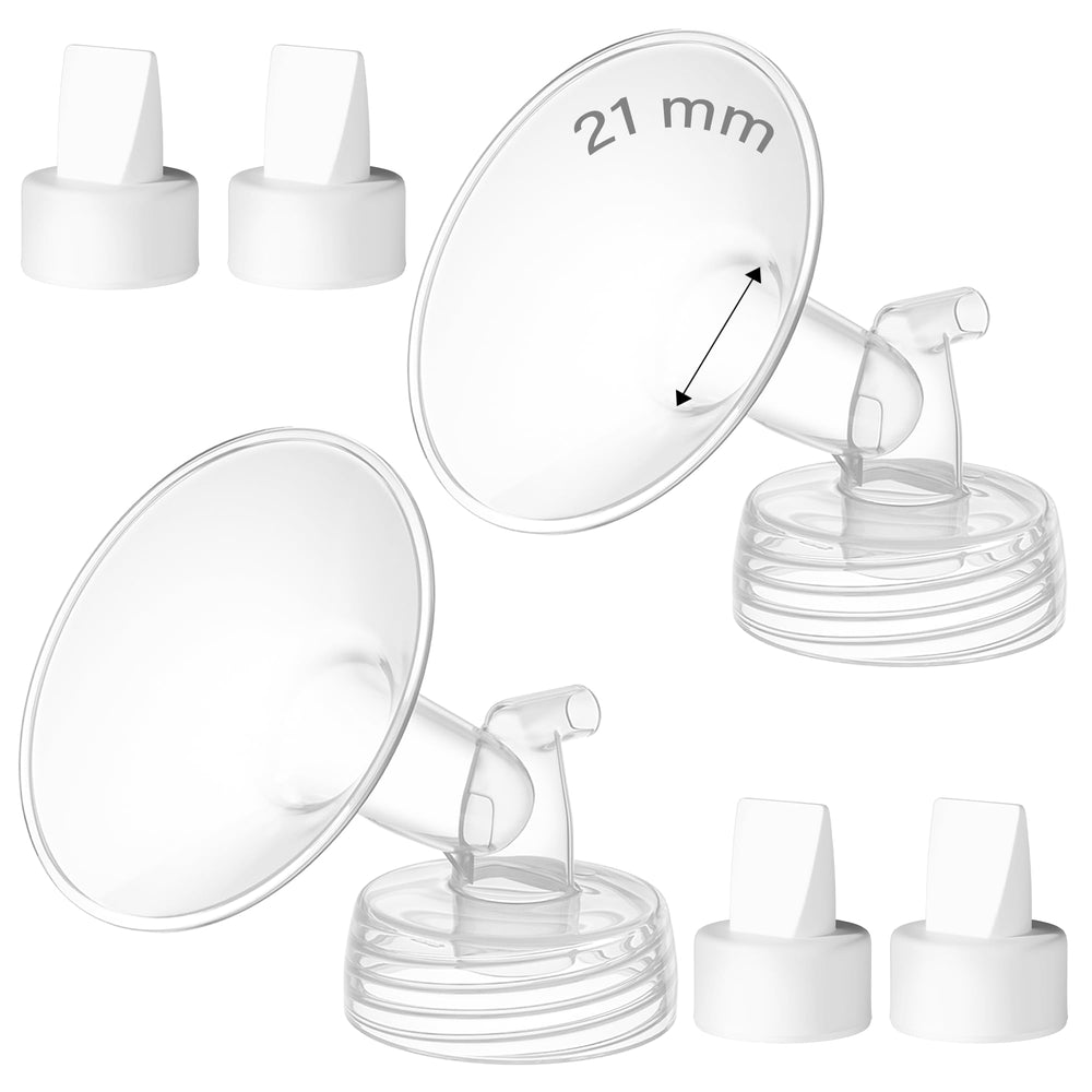 Gotocut 4pcs 21mm breast pump flanges set for comfortable pumping sessions.