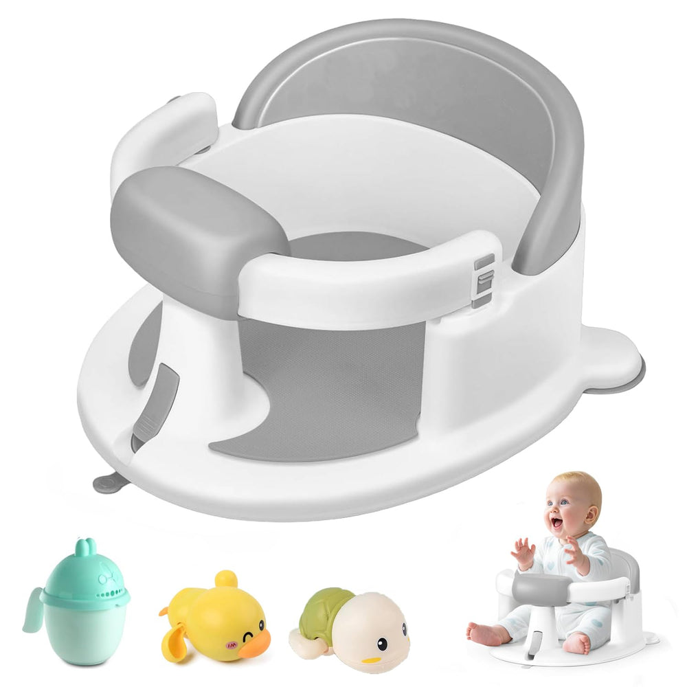 Gotof baby bath seat armrests-open design for easy placement.