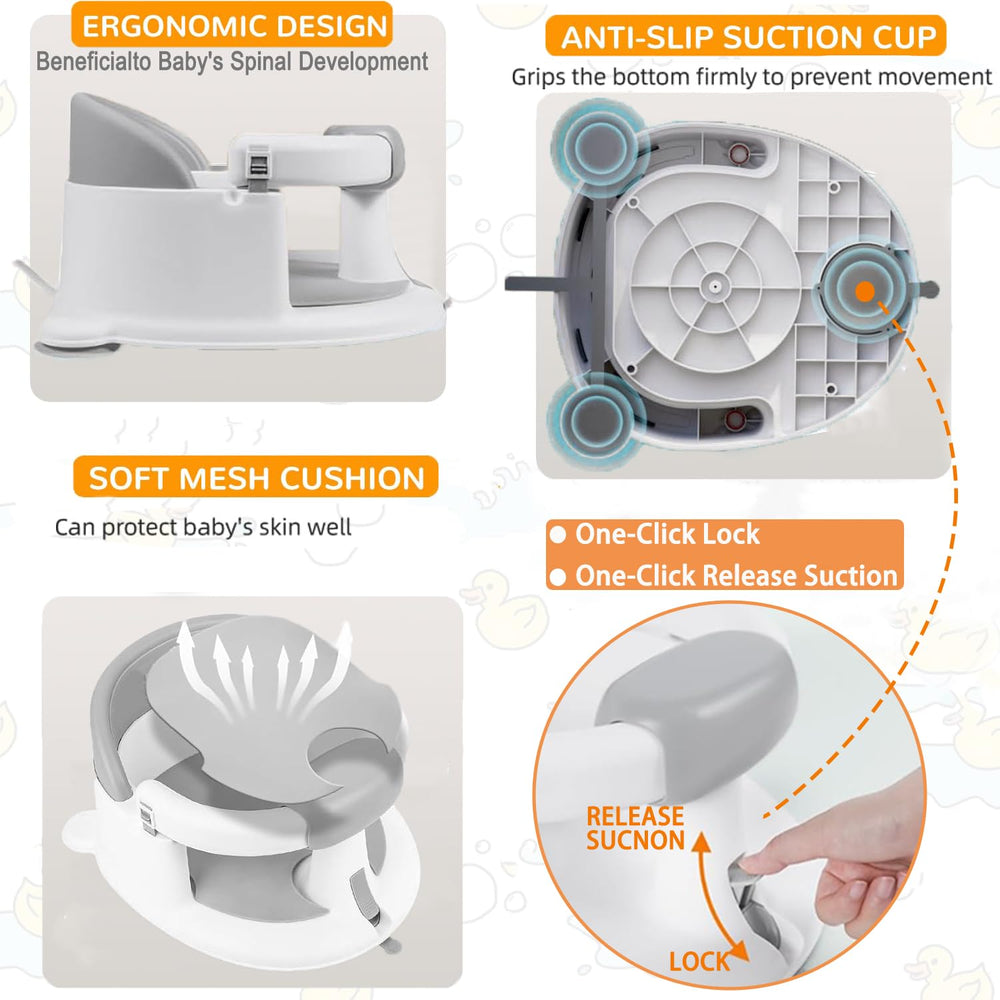 Gotof compact toddler seat fits small tubs and saves space.