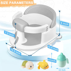 Gotof bath seat with ergonomic back and high arms for comfort.