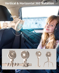 GOTOTO Stroller Fan quiet operation keeps ambient noise low for peaceful naps.