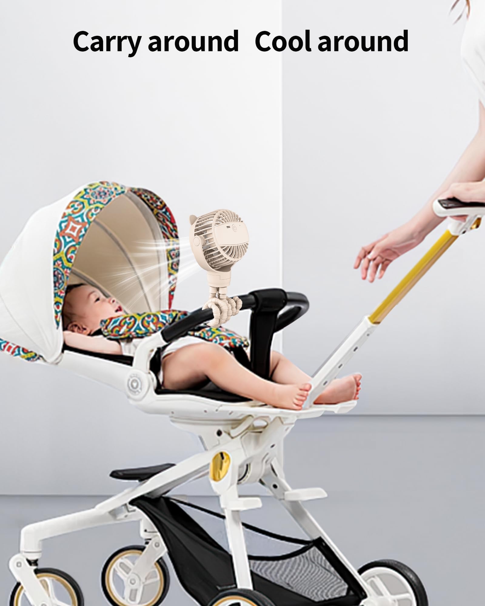 GOTOTO Portable stroller fan with safe design gives parents peace of mind.