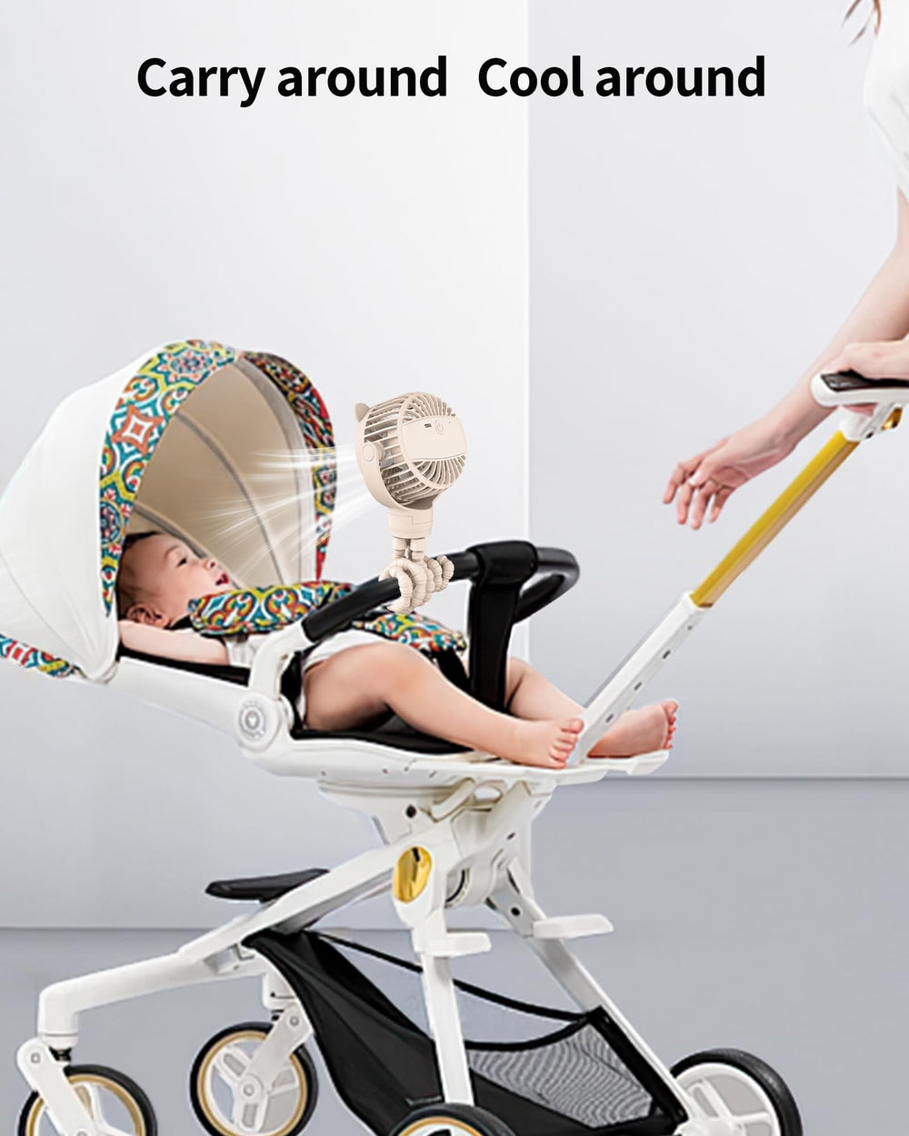 GOTOTO Portable stroller fan with safe design gives parents peace of mind.