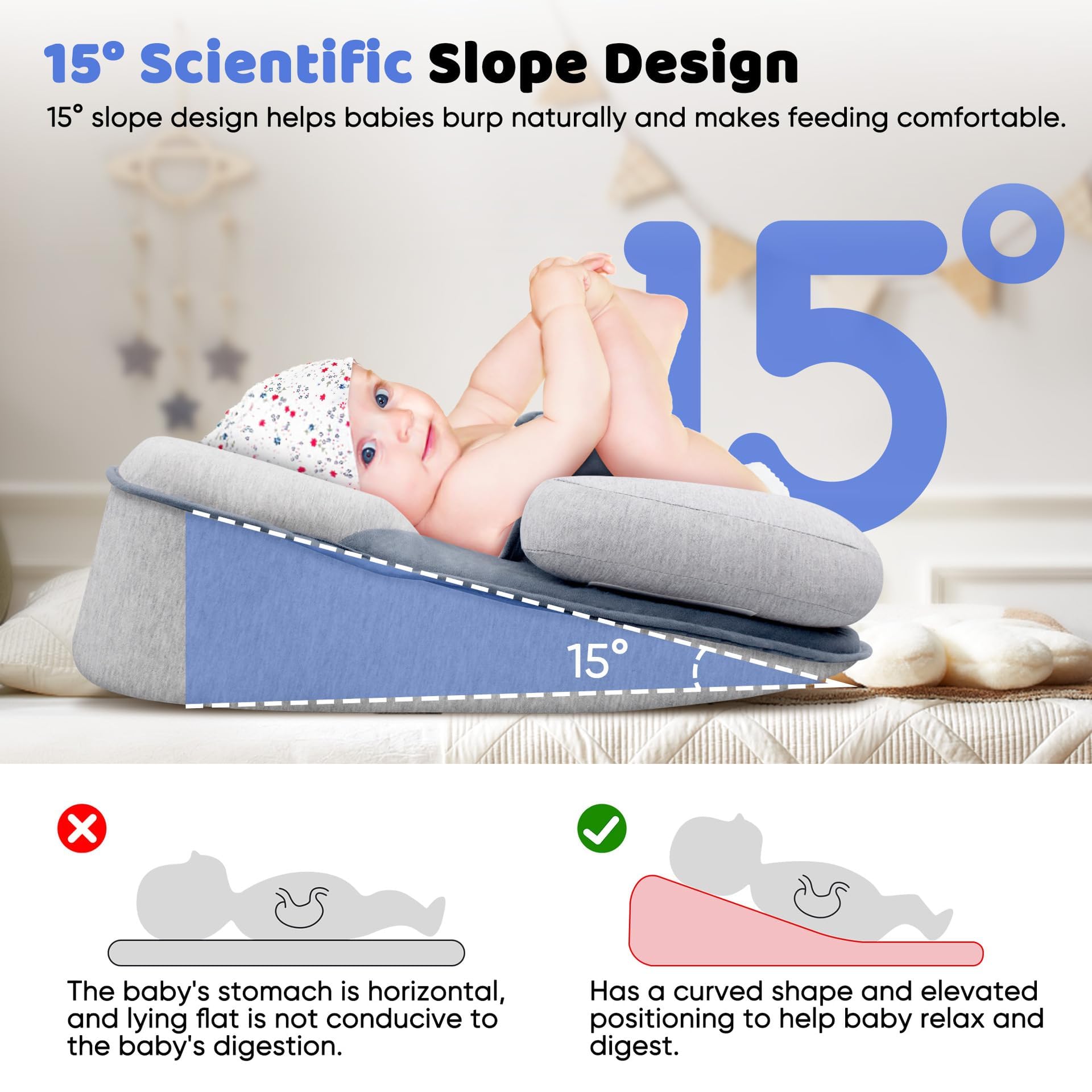 Gotvspt Baby Lounger Cover Texture highlights soft fabric and plush cushioning.