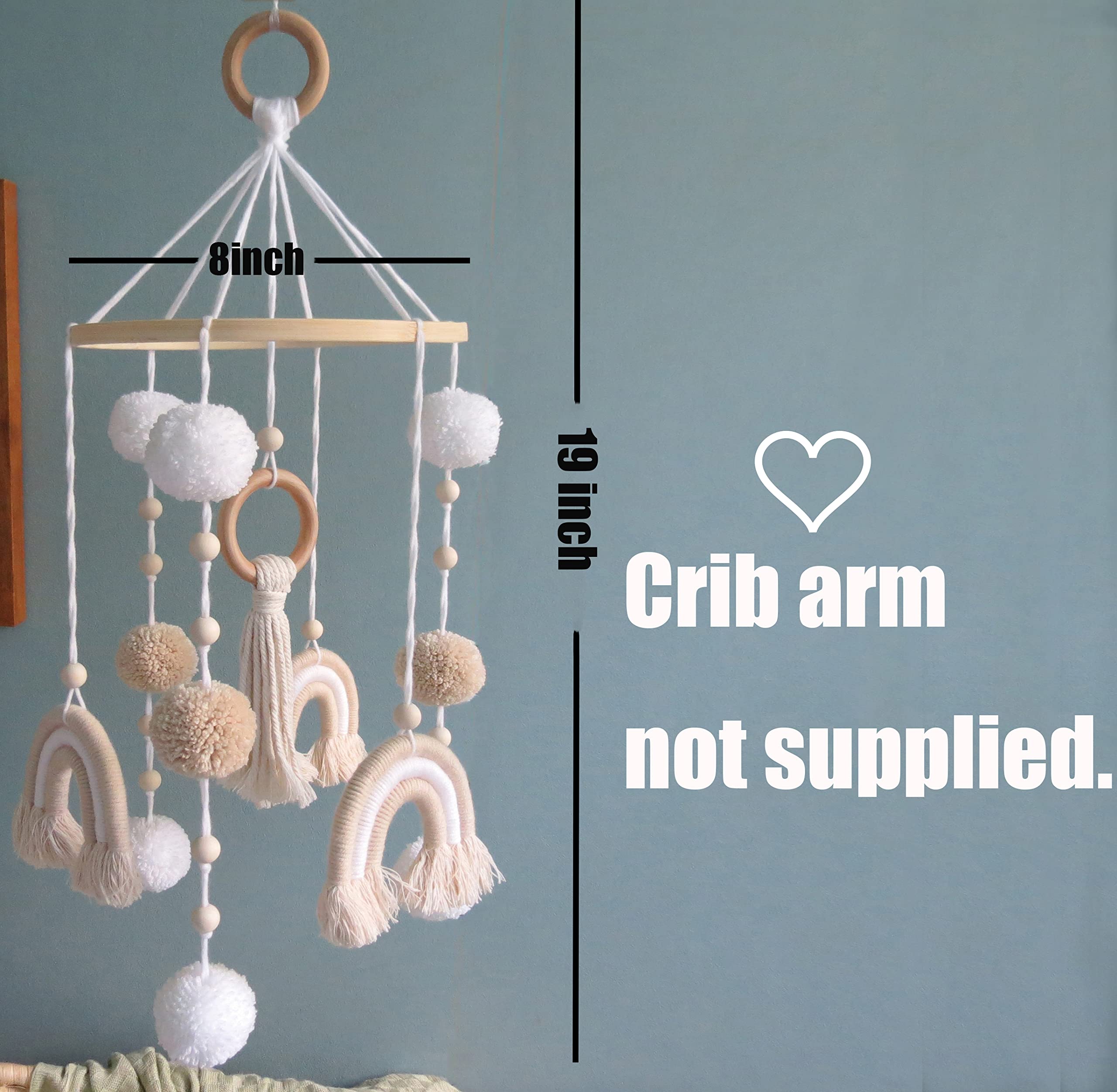 Goukurlsma baby mobile cotton balls and tassels offering soft safe visual appeal for newborns.
