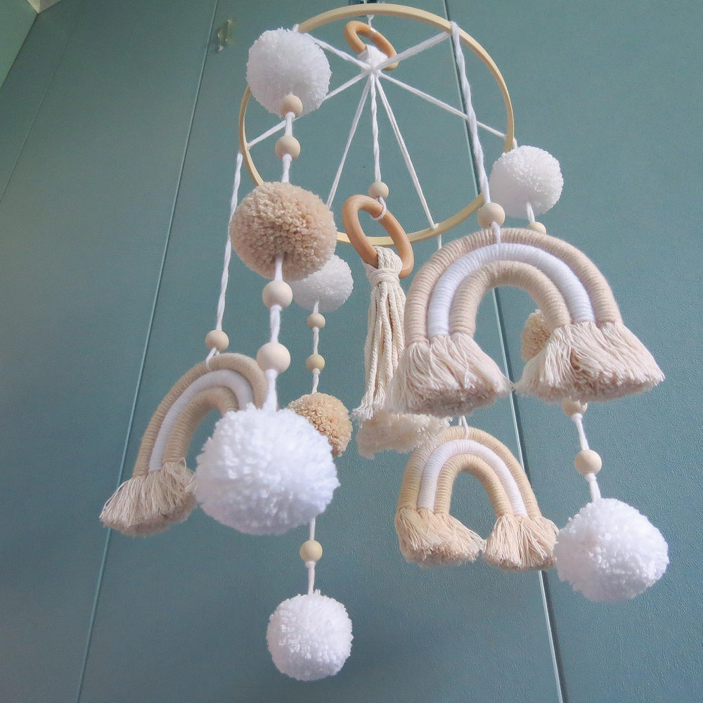 Goukurlsma bamboo-ring mobile sized for cribs provides decorative charm without small parts.