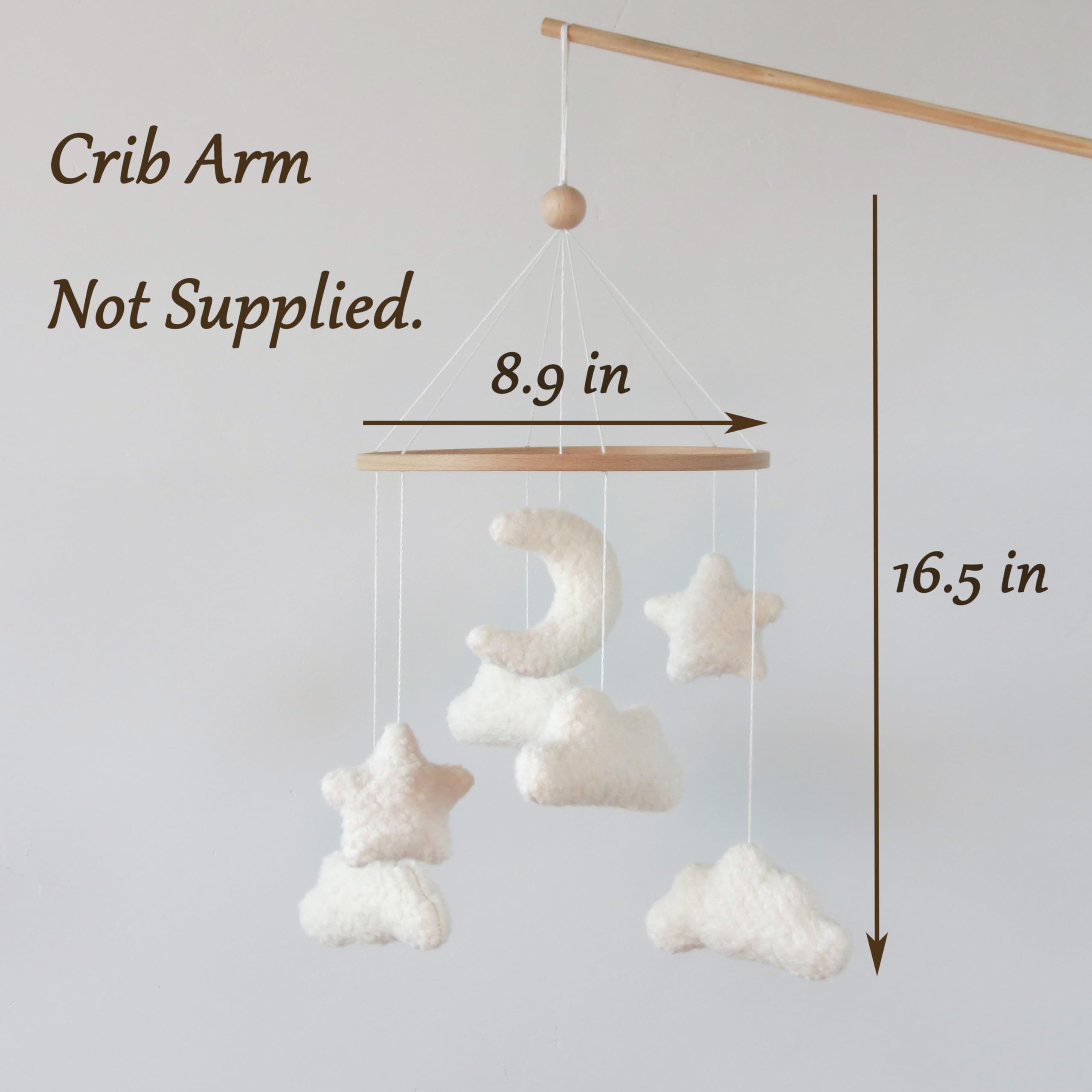 Goukurlsma Cloud Crib Mobile in neutral tones enhances calm nursery aesthetics