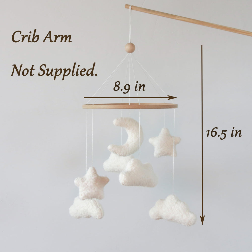 Goukurlsma Cloud Crib Mobile in neutral tones enhances calm nursery aesthetics