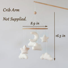 Goukurlsma Cloud Crib Mobile in neutral tones enhances calm nursery aesthetics