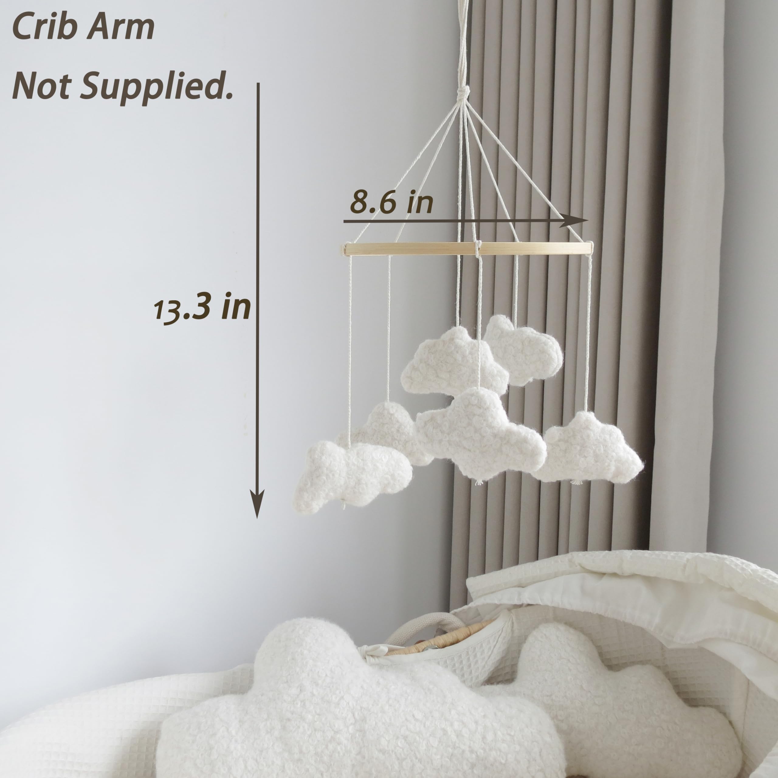 Goukurlsma Cloud Mobile cloud detail adds soft visual interest for baby.