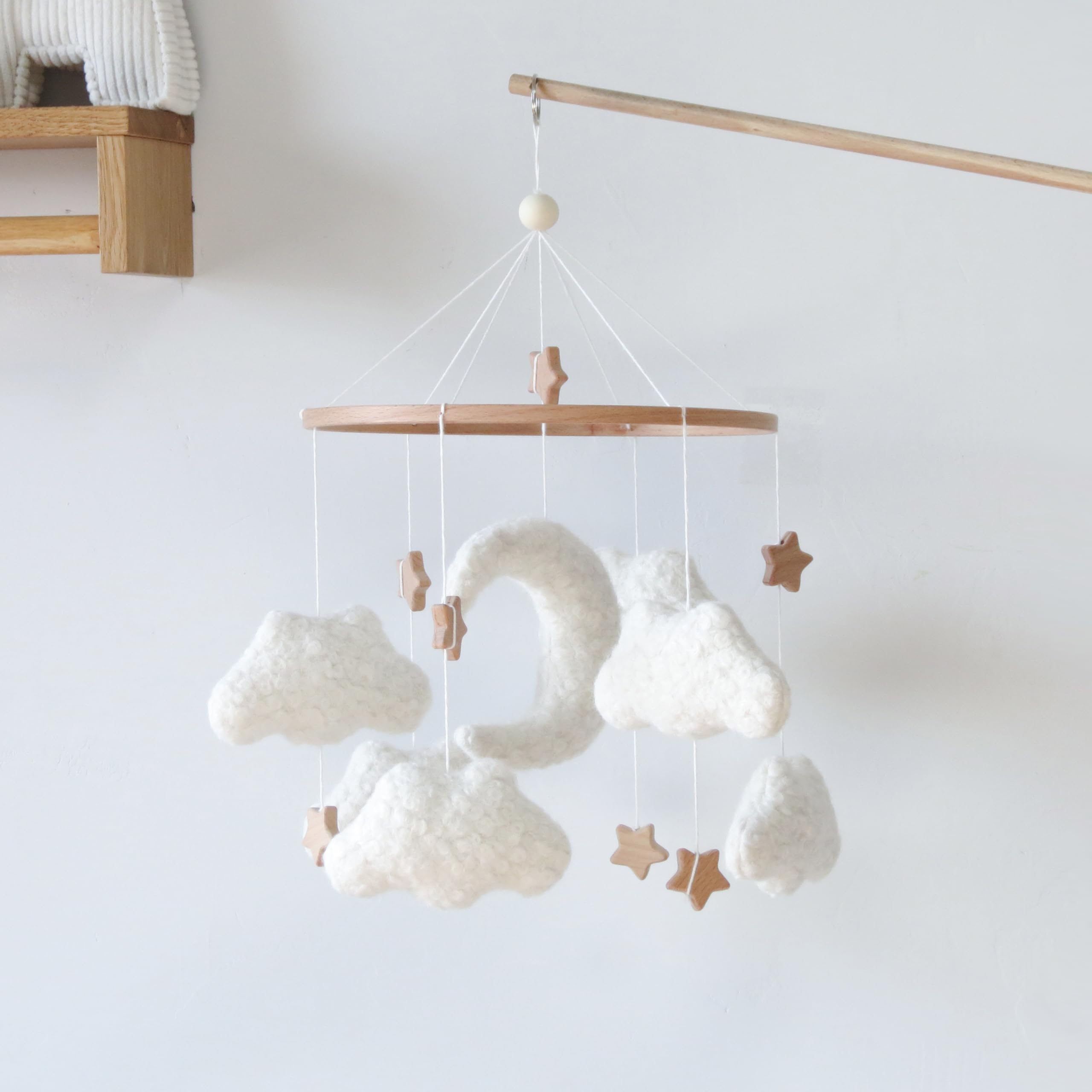 GOUKURLSMA cloud mobile keeps small parts out of reach while offering decorative calm.