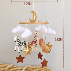 Goukurlsma Jungle Crib Mobile lion accent stimulates curiosity and adds playful safari decor to nurseries.