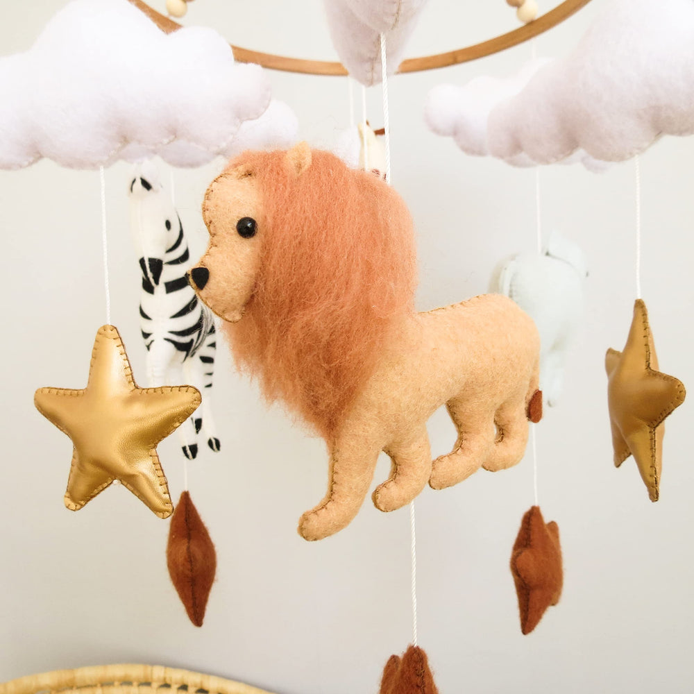 Goukurlsma Jungle Crib Mobile ring and strings showcase safe, lightweight ceiling decor for cribs.